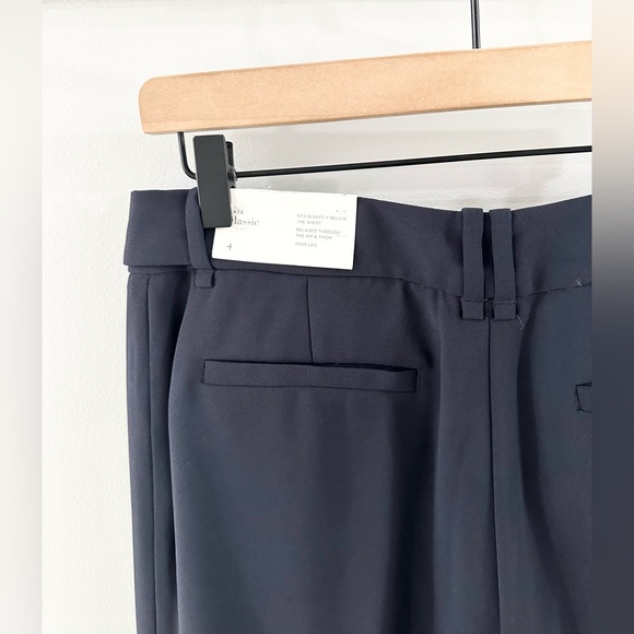 NWT Loft Kate Classic Wide Leg Pants Navy Size 4 - Picture 8 of 8